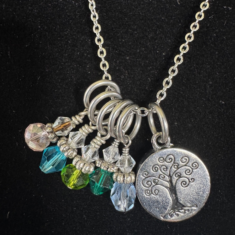 Spirit Lala sterling silver bezel, reversible necklace. 5 birthstones inclusive